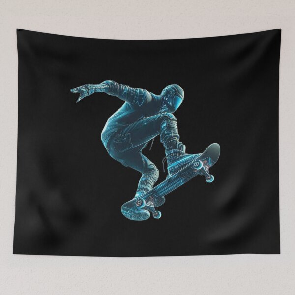 Item preview, Dynamic Blue Skateboarder designed and sold by DixieGirlStudio.