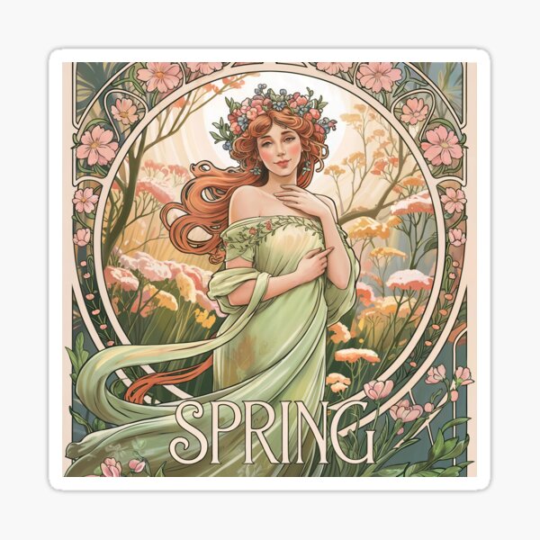 Aperçu de l'œuvre Le Printemps d'Alphonse Mucha créée et vendue par Tamas Das.