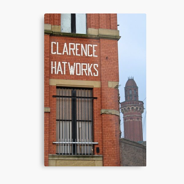 Clarence Hat Works, Salford, with Strangeways in the background Metal Print