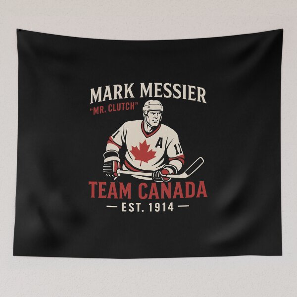 Item preview, Mark Messier "Mr. Clutch" Team Canada Hockey EST. 1914 Shirt – Vintage Retro Red, Black & White Vector Design designed and sold by WAUZ.