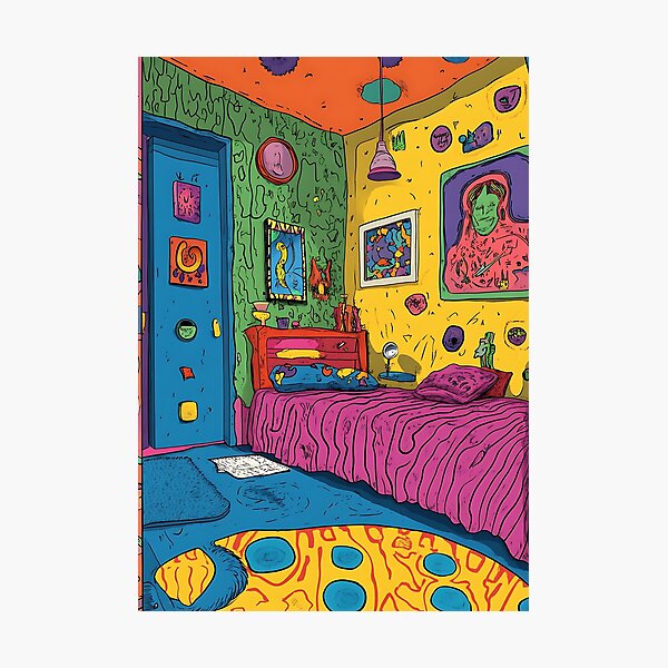 Aperçu de l'œuvre Chambre psychédélique : un espace coloré et trippant créée et vendue par bapupa.