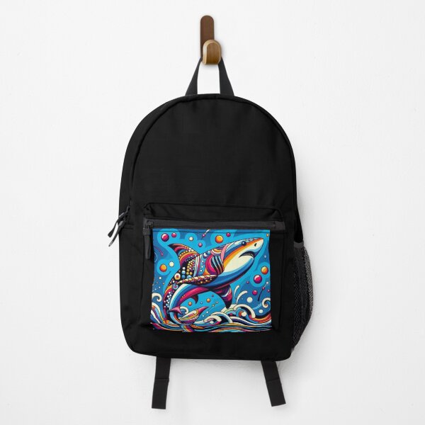 Item preview, pop art style geometric decorative shark designed and sold by Dogandesighn.