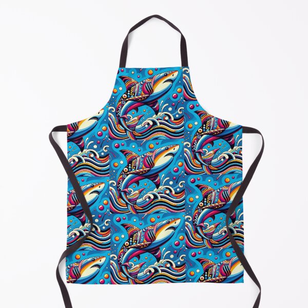 Item preview, pop art style geometric decorative shark designed and sold by Dogandesighn.