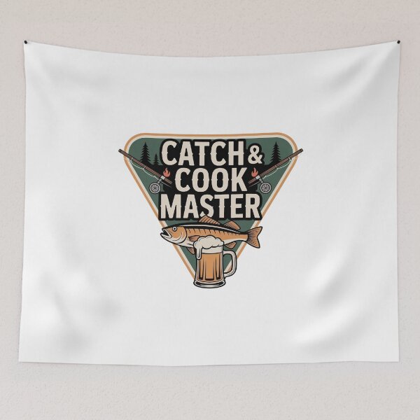 Item preview, Catch & Cook Master Badge – Fishing, Grilling and Beer Logo for Outdoorsy Dads designed and sold by MagicWander.