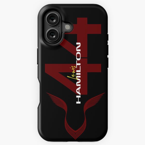 Vista previa del artículo con la obra «Lewis Hamilton 44 Fórmula 1 negro y rojo F1 2025», diseñado y vendido por Pink Polar F1.