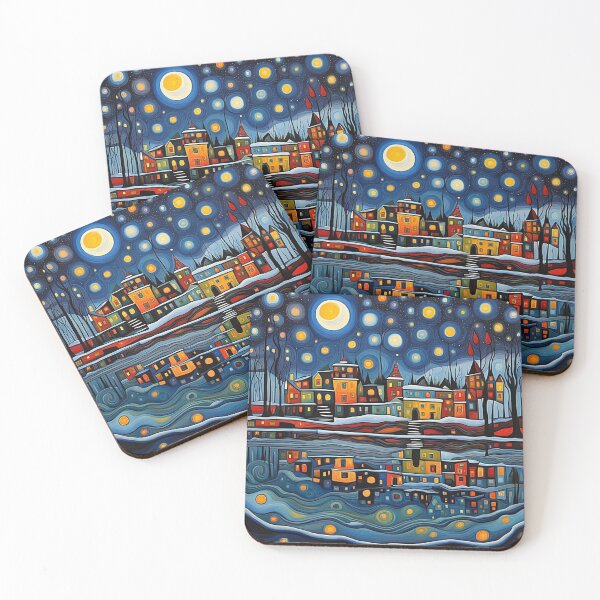Item preview,  Winter night by lake 6 designed and sold by George Hutton Hunter.