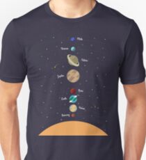 Planets solar system flat design, vector illustration Unisex T-Shirt