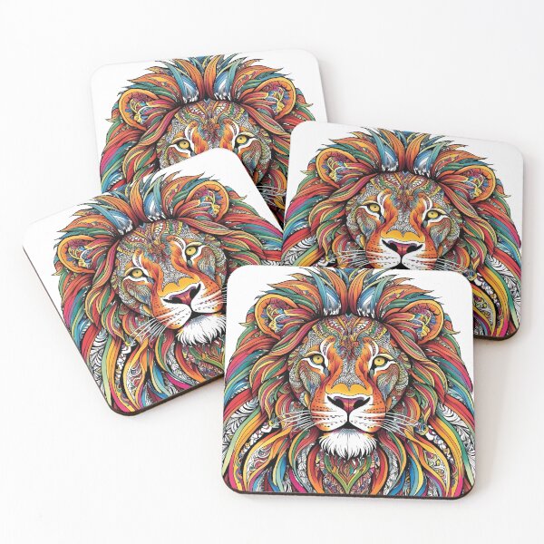 Item preview, Zentangle Lion Colorful Mandala designed and sold by ViViTulip.