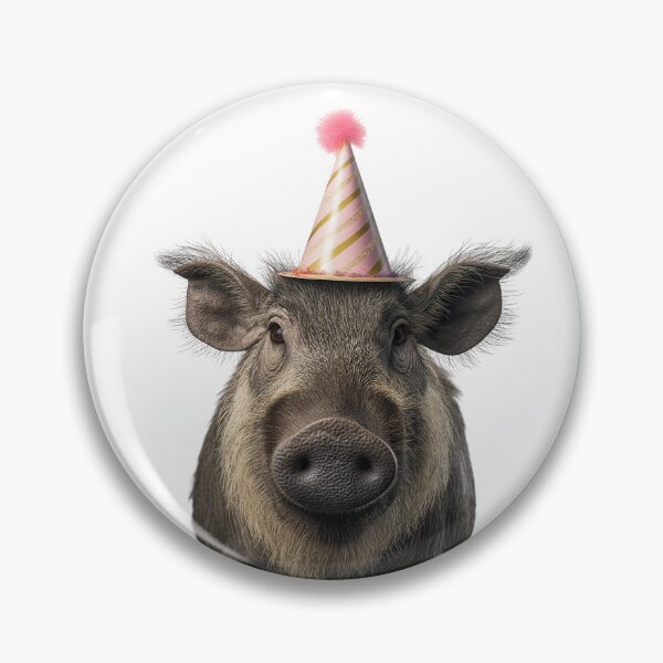 Item preview, Cute Warthog with Party Hat Birthday Celebration designed and sold by LazyOwlStore.