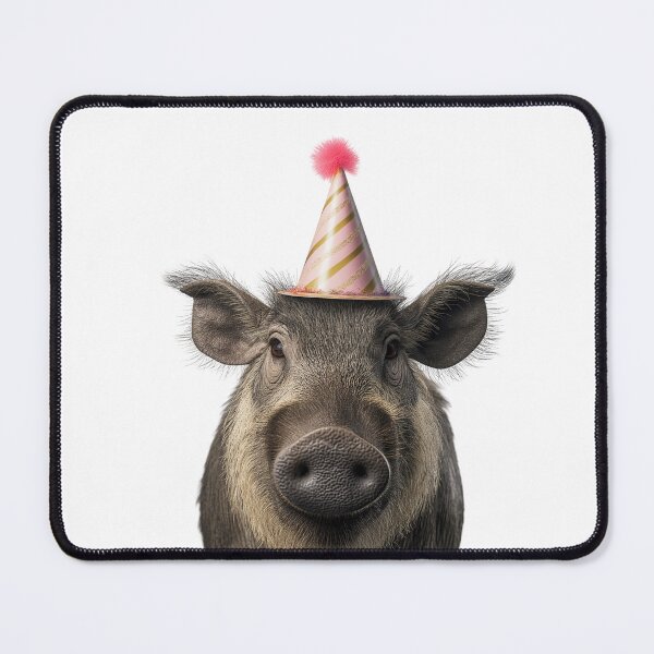 Item preview, Cute Warthog with Party Hat Birthday Celebration designed and sold by LazyOwlStore.