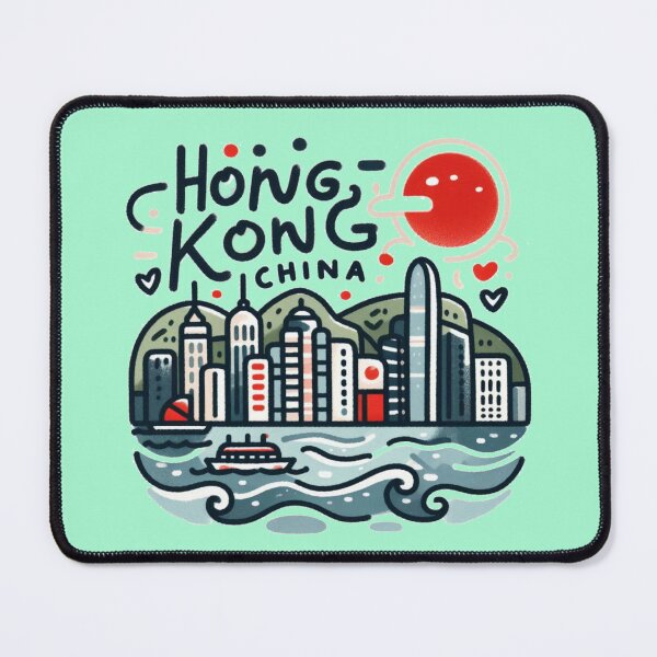 Item preview, Hong KoIllustration, ng, China – Cute Minimalist Watercolor Cityscape designed and sold by PaintMeWorld.