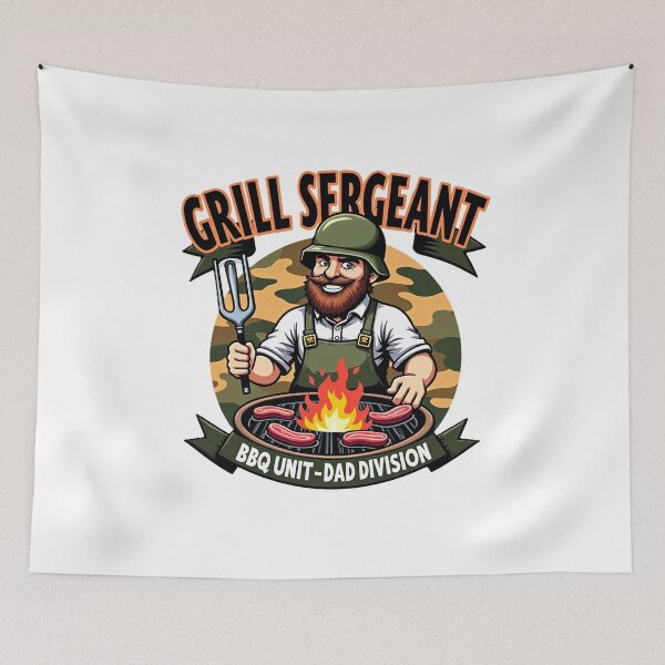 Item preview, Grill Sergeant BBQ Dad Funny Design designed and sold by ibobo4656.