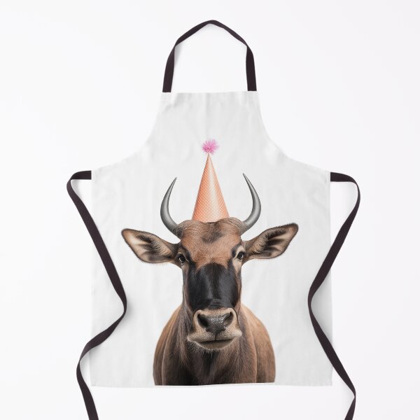 Item preview, Cute Wildebeest with Party Hat Birthday Celebration designed and sold by LazyOwlStore.