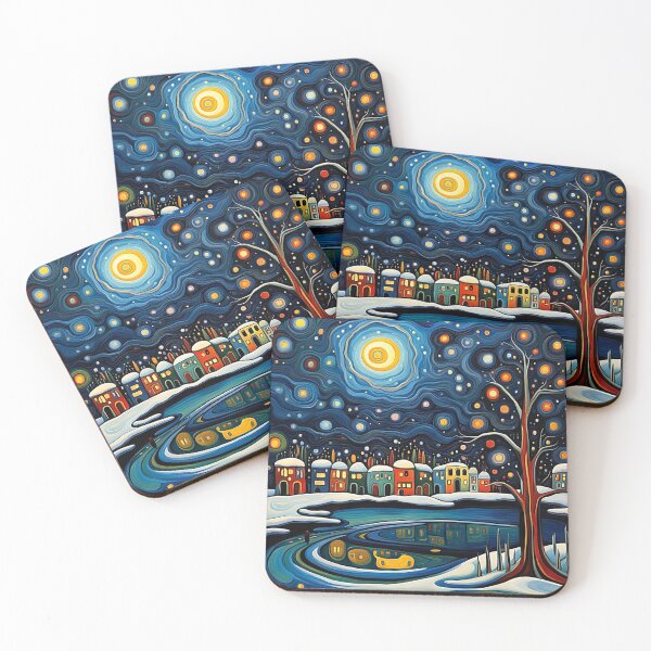 Item preview, Winter night by lake 8 designed and sold by George Hutton Hunter.