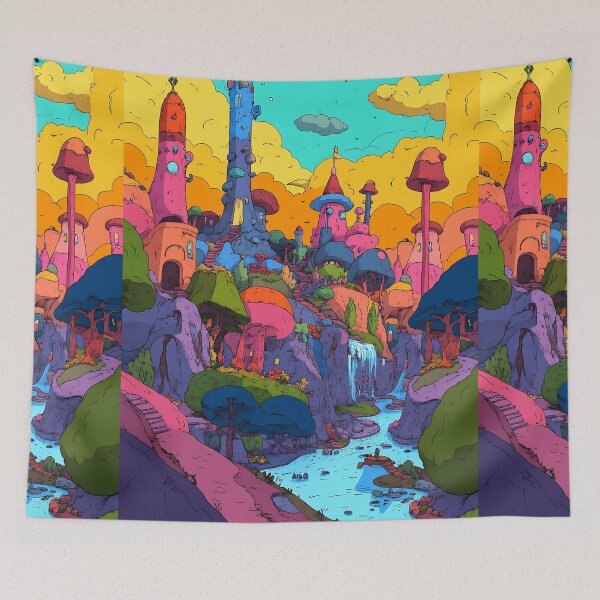 Item preview, Psychedelic World: Vibrant Surreal Dreamscape designed and sold by bapupa.