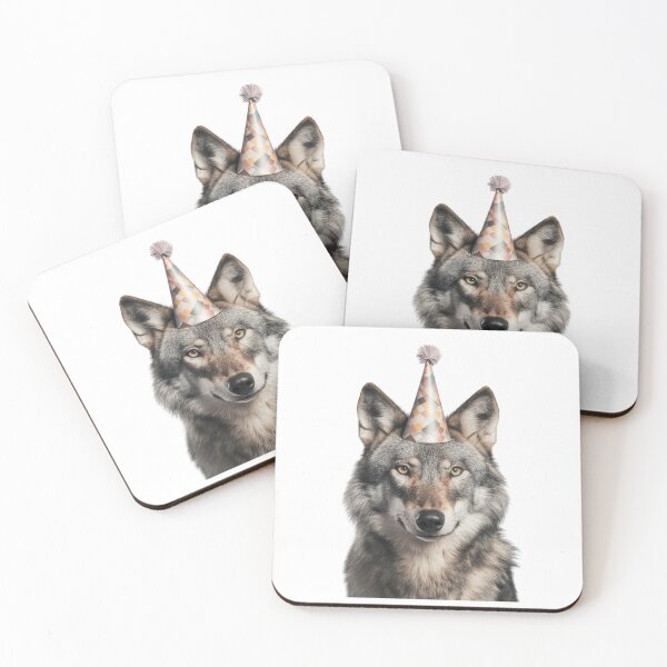 Item preview, Cute Wolf with Party Hat Birthday Celebration designed and sold by LazyOwlStore.