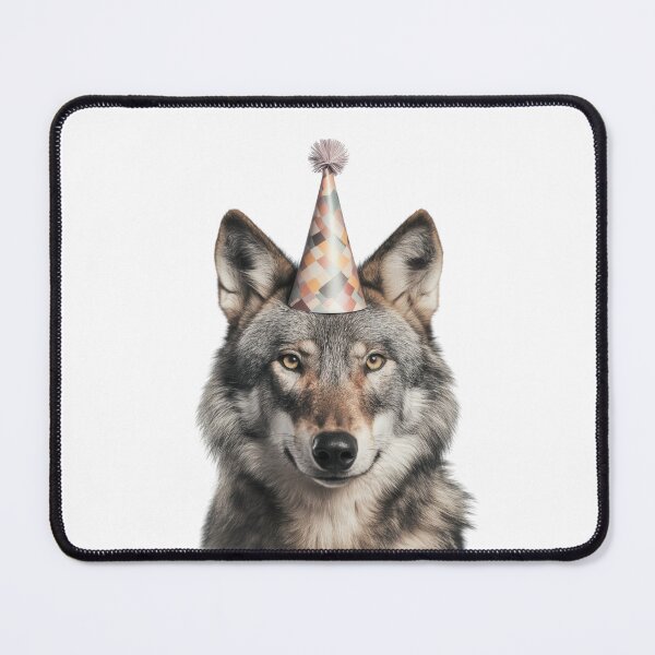 Item preview, Cute Wolf with Party Hat Birthday Celebration designed and sold by LazyOwlStore.