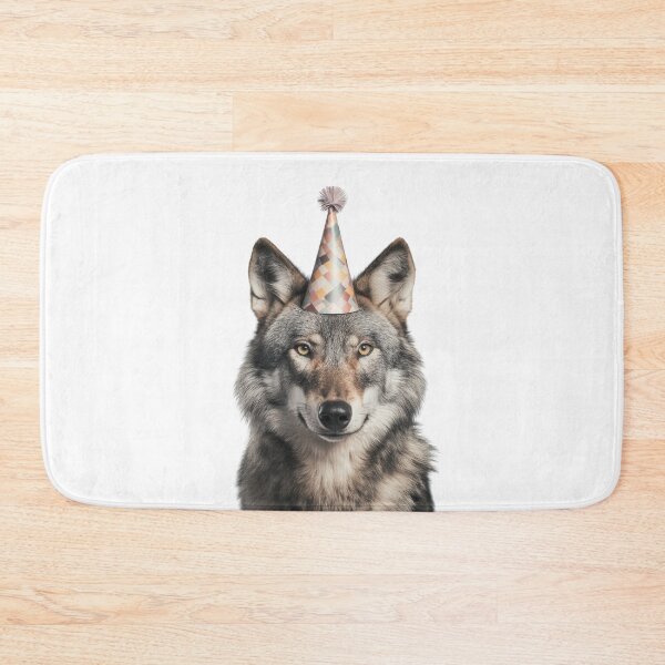 Item preview, Cute Wolf with Party Hat Birthday Celebration designed and sold by LazyOwlStore.