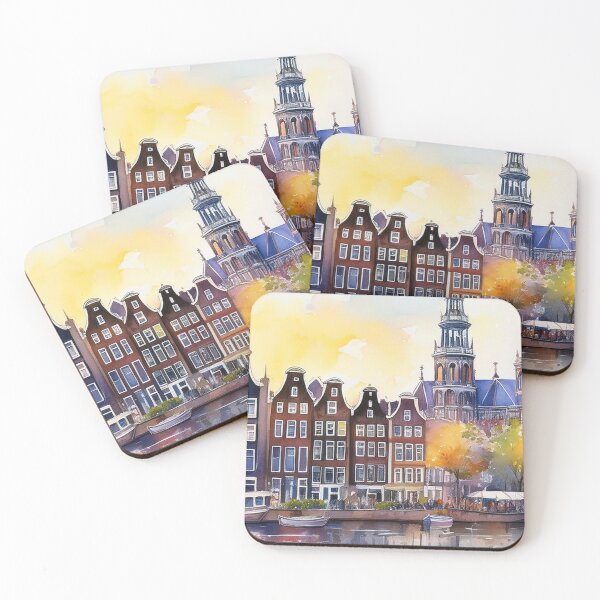 Item preview, Amsterdam skyline in water color designed and sold by Photopat.