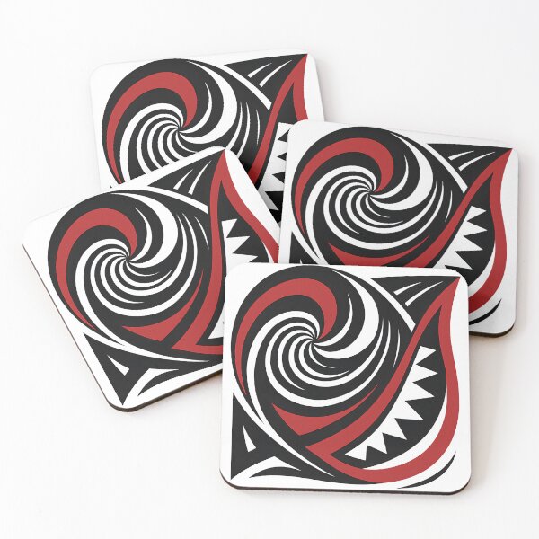 Item preview, Abstract Vector Art – Red, Black & White Spiral Pattern | Modern All Over Print Design for Apparel & Home Decor designed and sold by WAUZ.