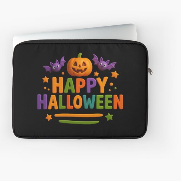 Item preview, Colorful Happy Halloween – Cute Pumpkin & Bat Halloween Art designed and sold by Drawevo.