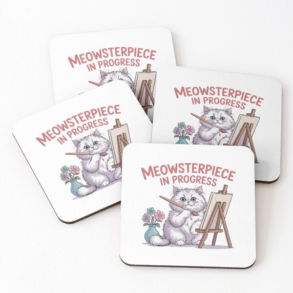 Item preview, Meowsterpiece in Progress – Cute Artistic Cat Painting  designed and sold by MagicWander.
