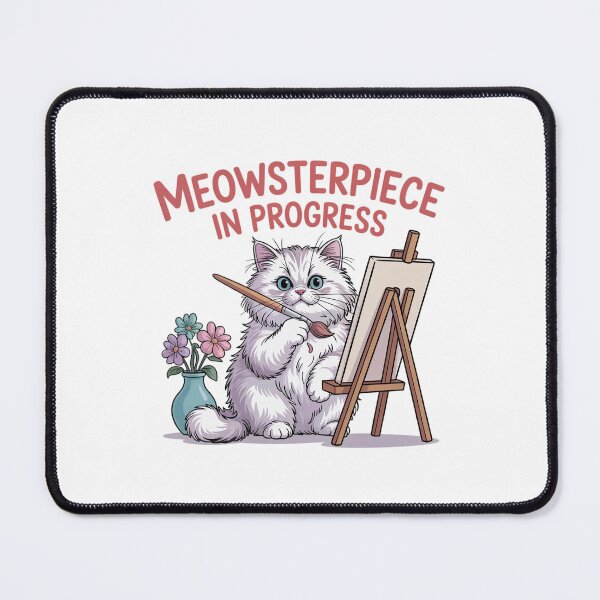 Item preview, Meowsterpiece in Progress – Cute Artistic Cat Painting designed and sold by MagicWander.