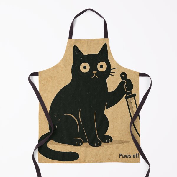 Item preview, Black Cat with Knife Says "Paws Off" designed and sold by AgingeR.