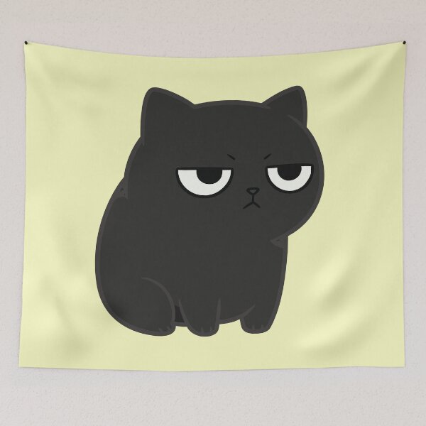 Item preview, Grumpy Black Cat – Funny Moody and Sassy Kitten Illustration designed and sold by imaginariun.