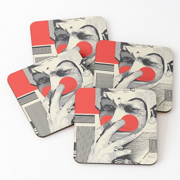 Item preview, Abstract Clown Portrait – Bold Red and Black Graphic Art with Surreal Expression designed and sold by Retrocranio.