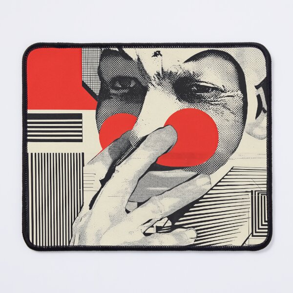 Item preview, Abstract Clown Portrait – Bold Red and Black Graphic Art with Surreal Expression designed and sold by Retrocranio.