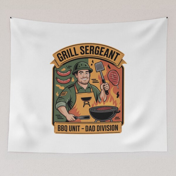 Item preview, Grill Sergeant BBQ Dad Funny Design designed and sold by ibobo4656.