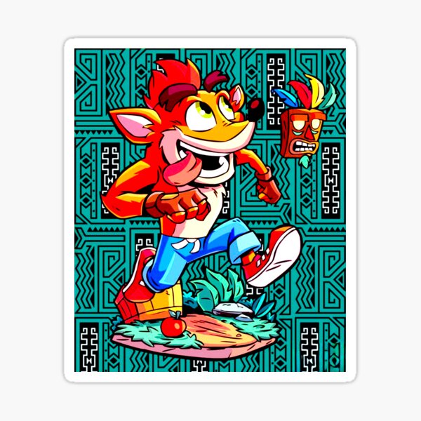 Vista previa del artículo con la obra «Patrón vintage - Crash Bandicoot», diseñado y vendido por wedefythenorm.