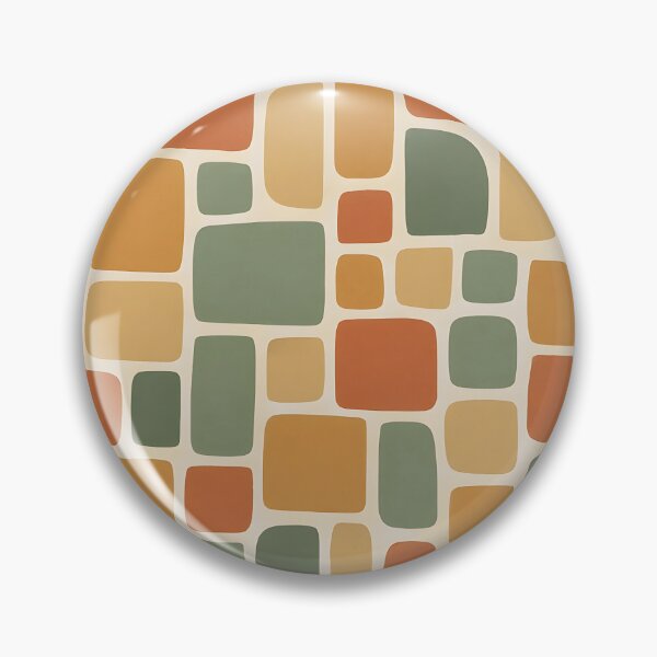 Item preview, Organic Mosaic Print – Hand-Drawn Terracotta Block Shapes | Natural Abstract Textile Pattern designed and sold by WAUZ.