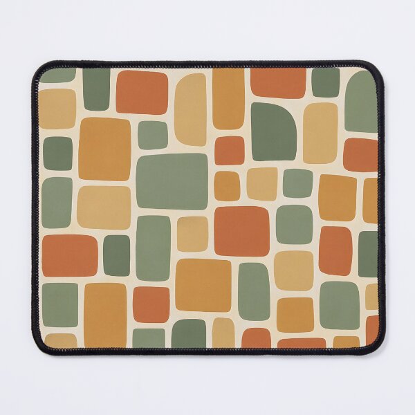 Item preview, Organic Mosaic Print – Hand-Drawn Terracotta Block Shapes | Natural Abstract Textile Pattern designed and sold by WAUZ.