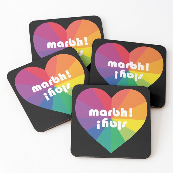 Item preview, slay! | marbh!  (Scottish Gaelic (Gàidhlig)) in rainbow heart  designed and sold by Mamaidh Made.