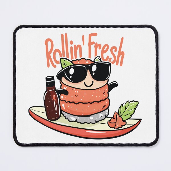 Item preview, Funny Sushi Rollin Fresh Cartoon Food Design designed and sold by PrintMastery.