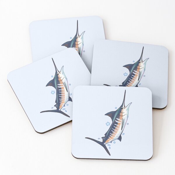 Item preview, cute white marlin designed and sold by Mayarartsy.