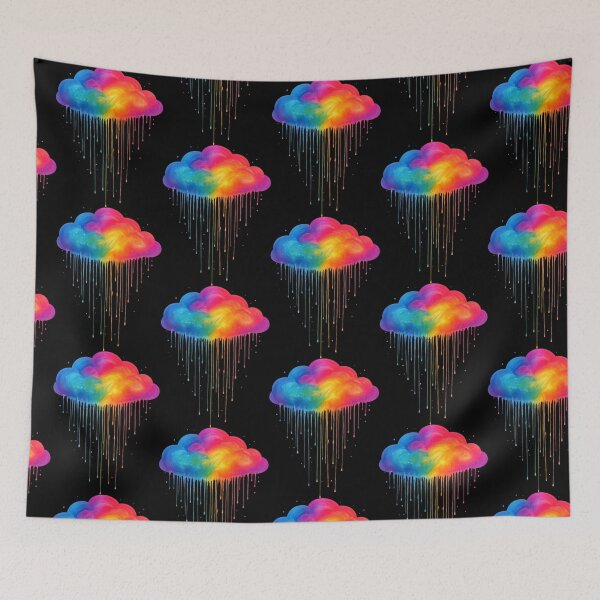 Artikelvorschau, Rainbow Cloud Drip – Emotionale Stolzkunst mit dunklem Hintergrund entworfen und verkauft von Sepinik.