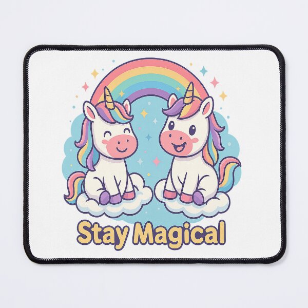 Item preview, Stay Magical – Happy Unicorns in the Clouds designed and sold by PastimeMastery.