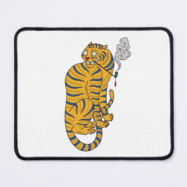 Item preview, Asian tiger illustration with a pipe designed and sold by OceanStudio224.