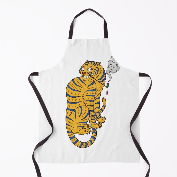 Item preview, Asian tiger illustration with a pipe designed and sold by OceanStudio224.