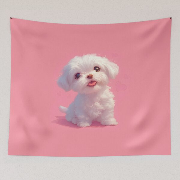 Item preview, Melting Heart Maltese Puppy – Cute and Loving Dog Art designed and sold by Windy-market.