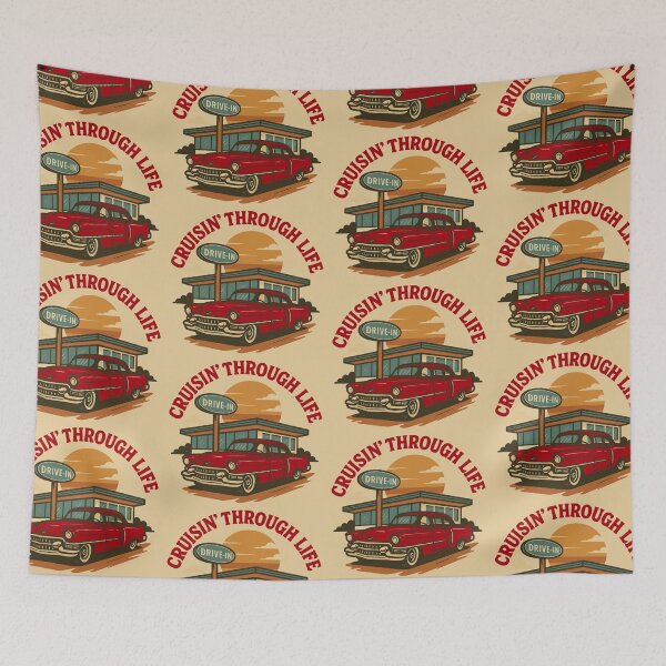 Item preview, Cruisin’ Through life Vintage Retro Car designed and sold by FarieArt.