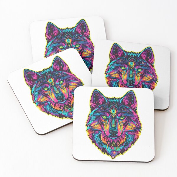 Item preview, Mystic Neon Wolf: Psychedelic Art for Spiritual Spaces designed and sold by Kollibri.