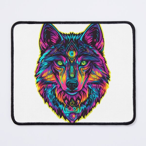 Item preview, Mystic Neon Wolf: Psychedelic Art for Spiritual Spaces designed and sold by Kollibri.