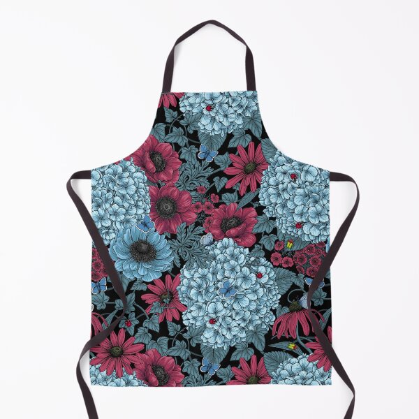 Item preview, Bold garden florals, blue and red designed and sold by Katerina Mitkova Kirilova.