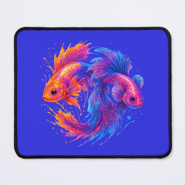 Item preview, Vibrant Splash Duo – Electric Fantasy Fish Art designed and sold by Sepinik.