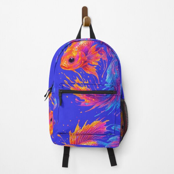 Item preview, Vibrant Splash Duo – Electric Fantasy Fish Art designed and sold by Sepinik.
