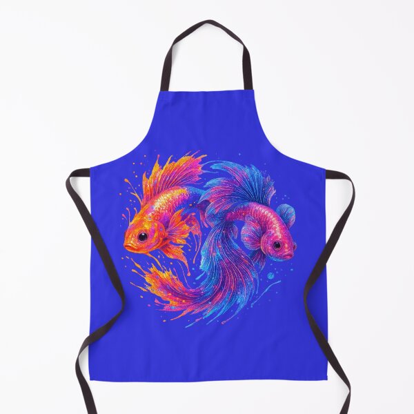 Item preview, Vibrant Splash Duo – Electric Fantasy Fish Art designed and sold by Sepinik.